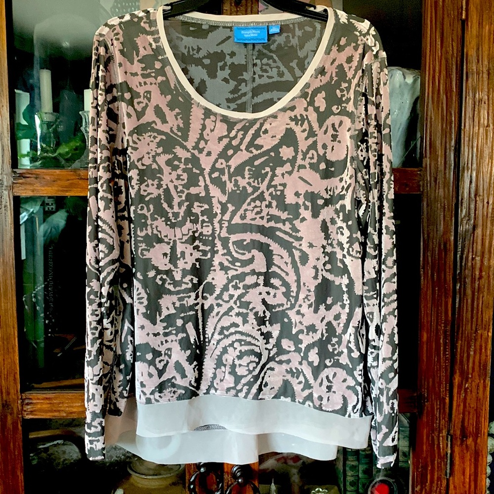 VERA WANG - simply Vera - XL - gray + pale pick top